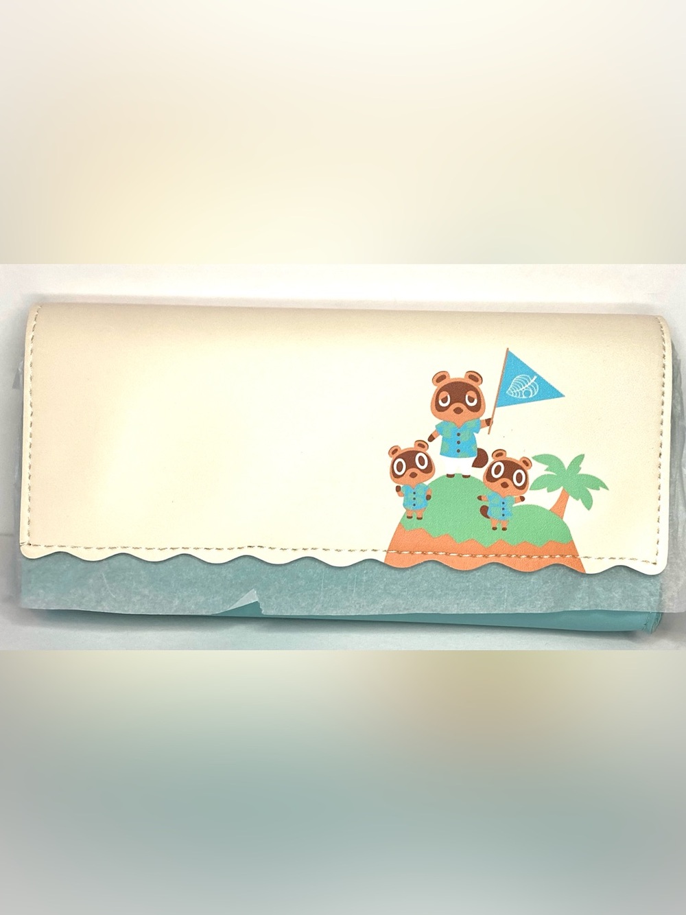 Cute Tan and Blue Wallet with Animal Island Print